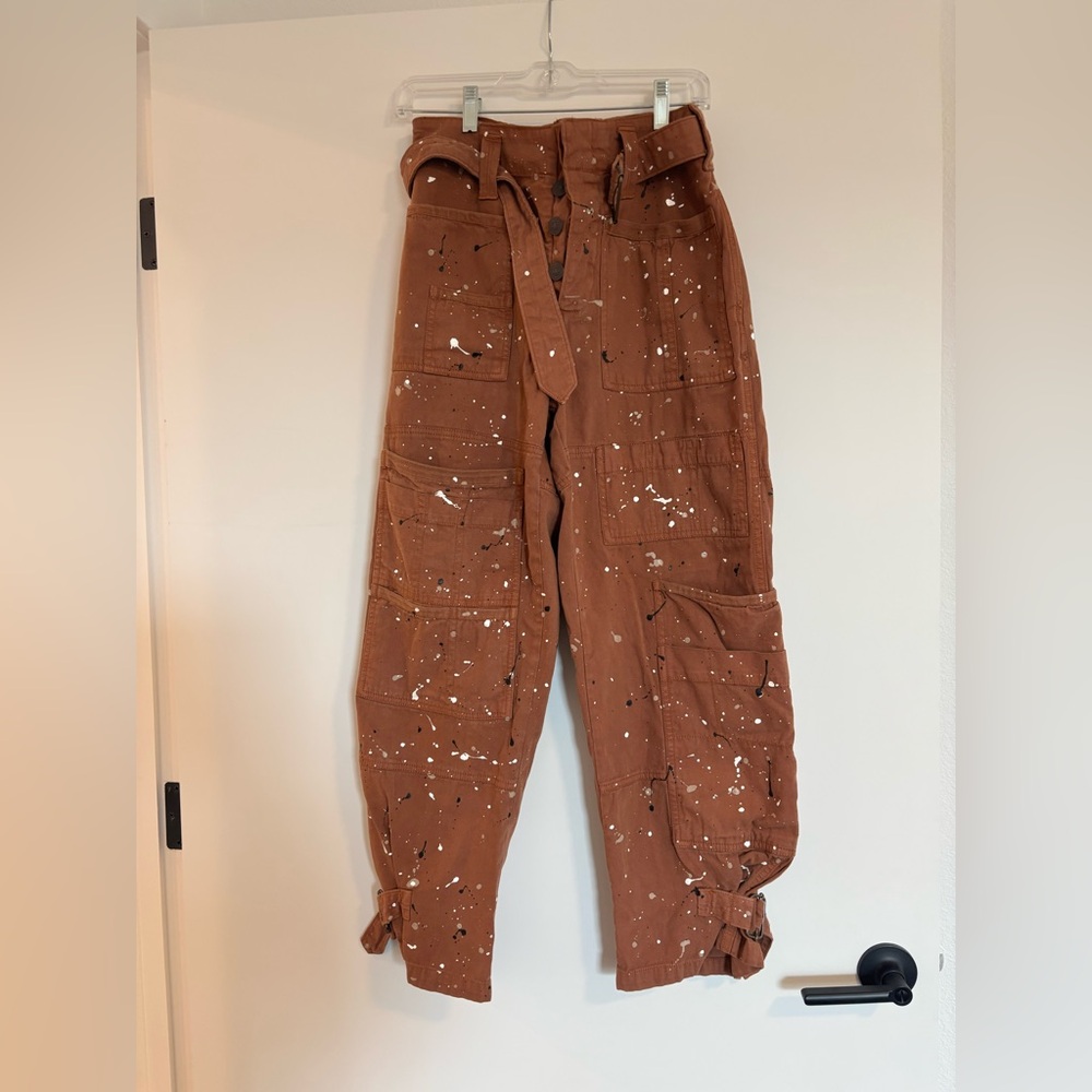 Free People Rust Painters Pant Cargo Size 0 Mid Rise